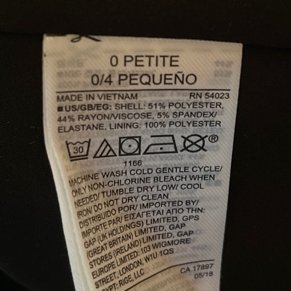 NWT Gap Black Blazer Size 0P - Picture 4 of 4